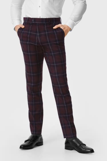 Herren - Baukasten-Hose - Regular Fit - Stretch - kariert - dunkelblau