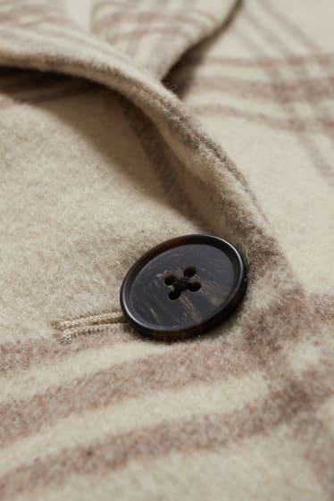Donna - Blazer - misto lana - a quadretti - beige