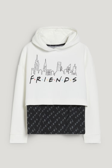 Kids Girls - Friends - zestaw - bluza z kapturem i top - 2 części - biały