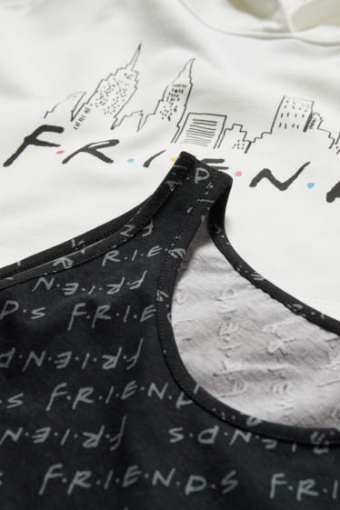 Kids Girls - Friends - zestaw - bluza z kapturem i top - 2 części - biały
