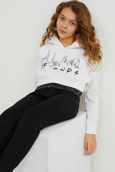 Kids Girls - Friends - zestaw - bluza z kapturem i top - 2 części - biały