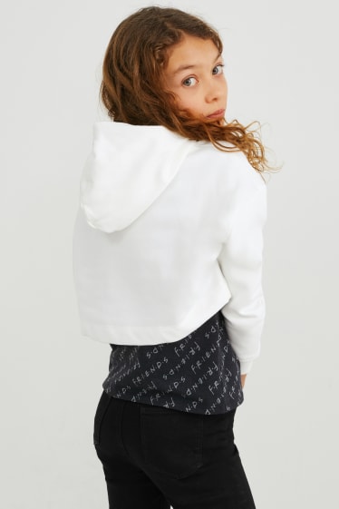 Kids Girls - Friends - zestaw - bluza z kapturem i top - 2 części - biały