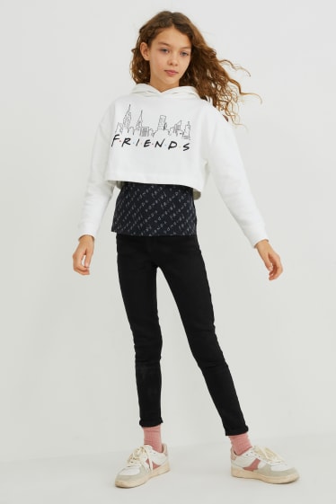 Kids Girls - Friends - zestaw - bluza z kapturem i top - 2 części - biały