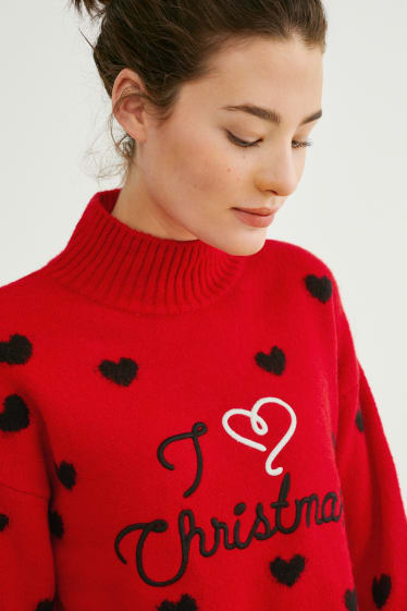 Donna - Maglione natalizio - rosso