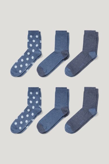 Femmes - Lot de 6 paires - chaussettes - bleu foncé