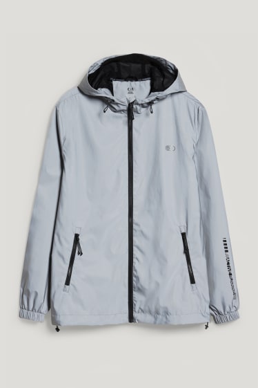 Men - Outdoor jacket with hood - silver