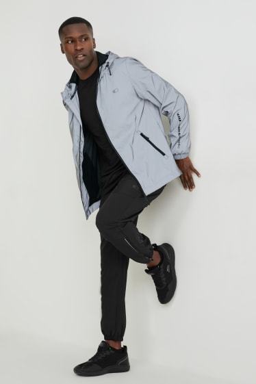 Men - Outdoor jacket with hood - silver