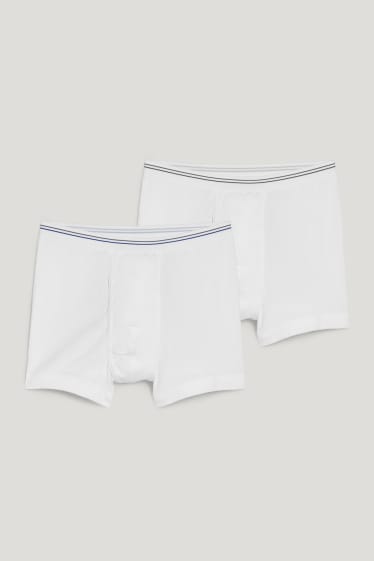Bărbați - Multipack 2 perechi - chiloți boxer - reiat fin - alb
