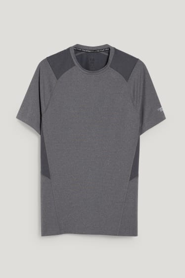 Pánské - Funkční tričko - šedá-žíhaná