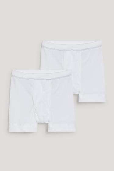 Bărbați - Multipack 2 buc. - chiloți boxer - reiat dublu - alb
