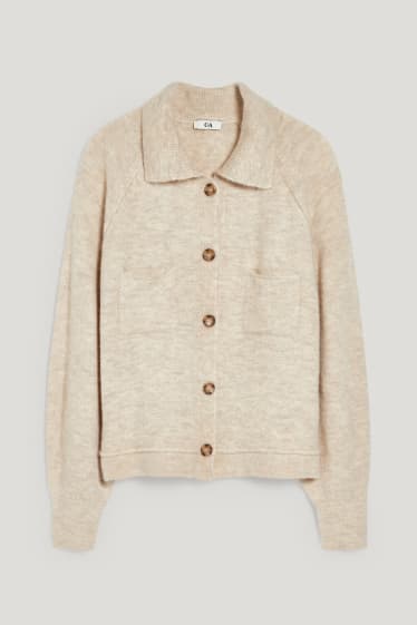 Damen - Strickjacke - beige-melange