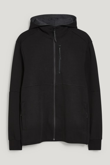 Hommes - Veste en molleton dotée d’une capuche - noir