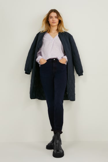 Mujer - Slim jeans - algodón orgánico - Tencel™ - vaqueros - azul oscuro
