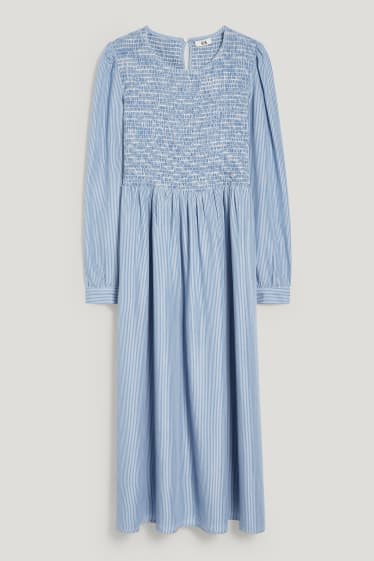 Women - Fit & flare dress - striped - light blue