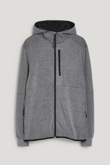 Hommes - Veste en molleton dotée d’une capuche - gris chiné