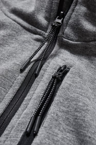 Hommes - Veste en molleton dotée d’une capuche - gris chiné