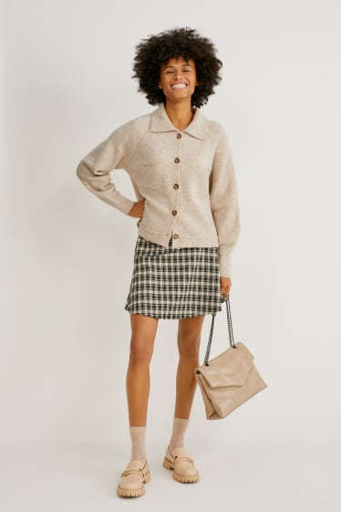Damen - Strickjacke - beige-melange