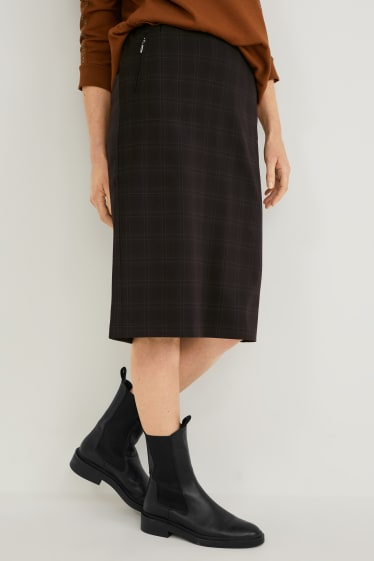 Women - Skirt - recycled - check - dark gray