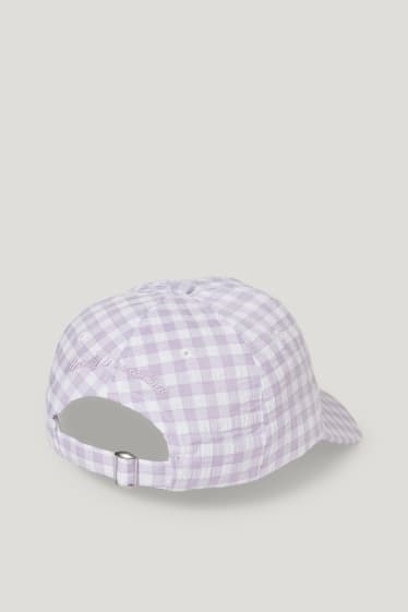Femmes - Casquette - à carreaux - violet clair