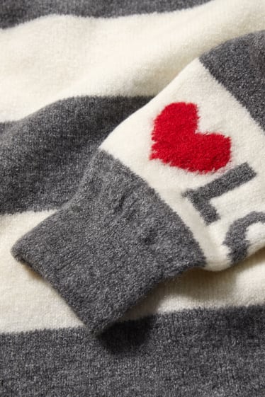 Women - Jumper - striped - gray-melange