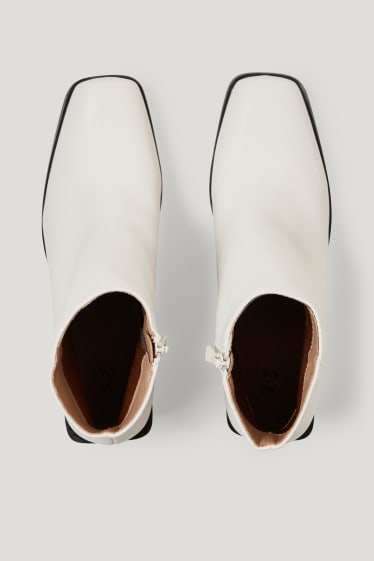 Women - Ankle boots - faux leather - beige