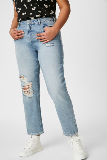 Clockhouse femme - CLOCKHOUSE - boyfriend jean - mid waist - jean bleu clair