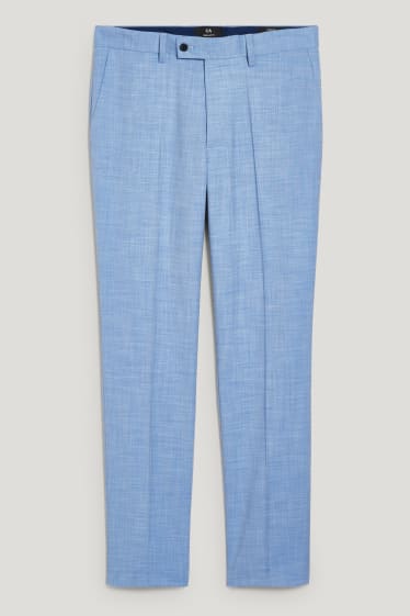 Pánské - Oblekové kalhoty - regular fit - stretch - LYCRA® - světle modrá-žíhaná