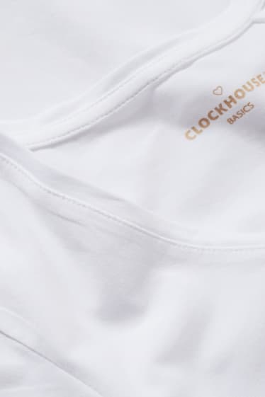 Clockhouse femme - CLOCKHOUSE - lot de 2 - T-shirts - blanc / blanc