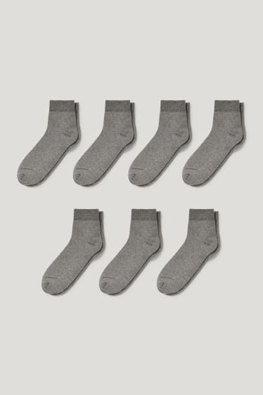 Hombre - Pack de 7 - calcetines cortos - LYCRA® - gris jaspeado