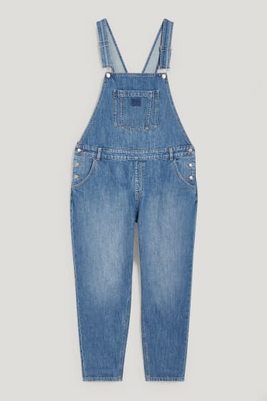Femmes grandes tailles - CLOCKHOUSE - salopette en jean - jean bleu clair
