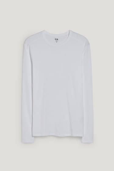 Herren - Langarmshirt - weiß