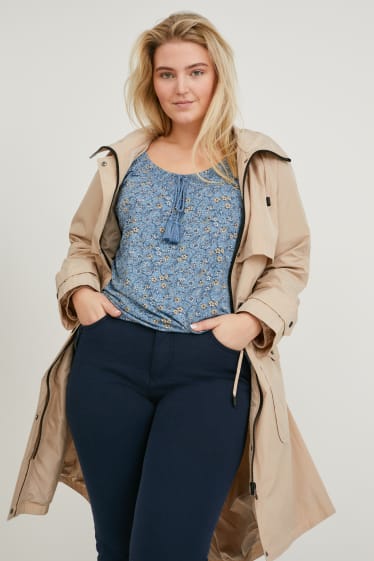 Donna - T-shirt - a fiori - blu
