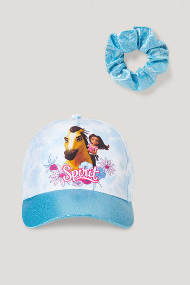 Online exclusive - Spirit - set - baseball cap and scrunchie - 2 piece - light blue