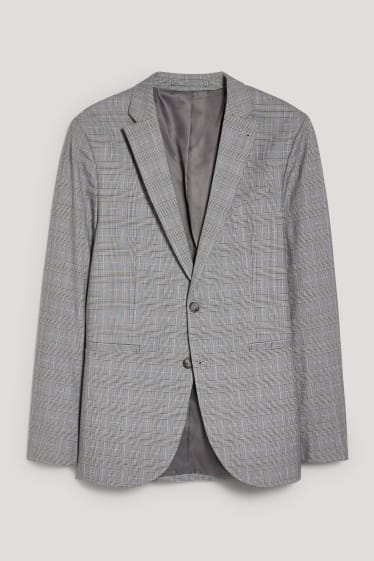 Uomo - Giacca coordinabile - slim fit - stretch - LYCRA® - a quadretti - grigio