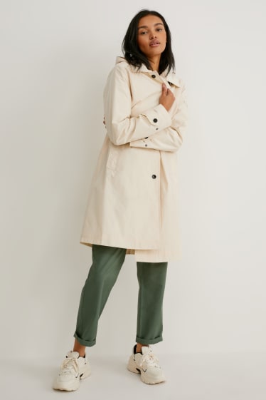 Donna - Soprabito impermeabile con cappuccio - BIONIC-FINISH®ECO - crema