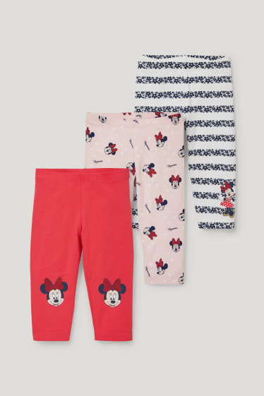 Filles - Lot de 3 - Minnie Mouse - leggings capri - rouge