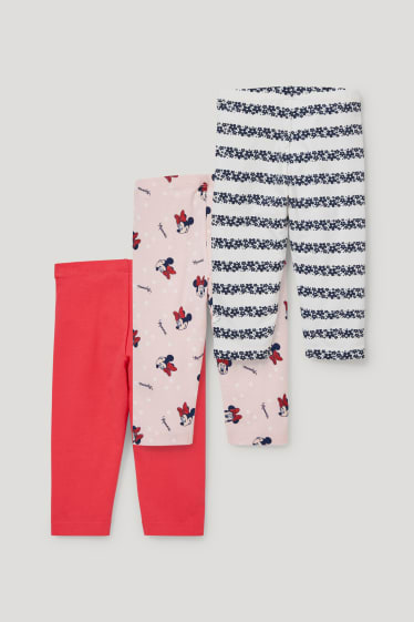 Filles - Lot de 3 - Minnie Mouse - leggings capri - rouge