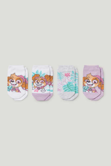 Toddler Girls - Multipack 4er - Paw Patrol - Sneakersocken mit Motiv - hellviolett