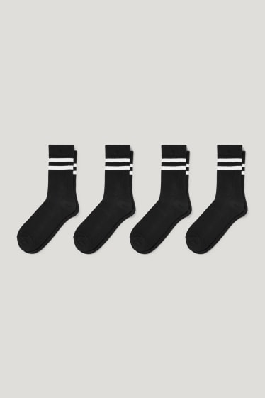 Hommes - Lot de 4 paires - chaussettes de tennis - LYCRA® - noir