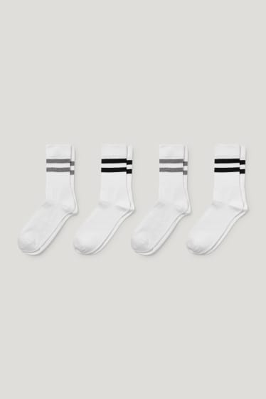 Hommes - Lot de 4 paires - chaussettes de tennis - LYCRA® - blanc