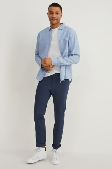 Men - Chinos - slim fit - LYCRA® - dark blue