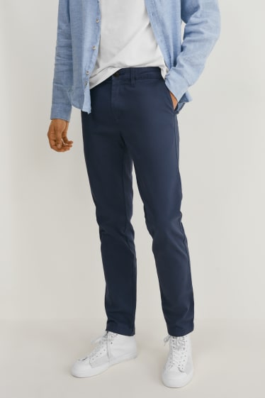 Men - Chinos - slim fit - LYCRA® - dark blue