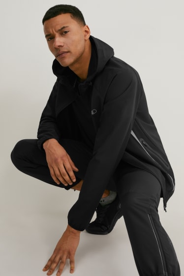 Men - Outdoor jacket with hood - Flex - LYCRA® - black