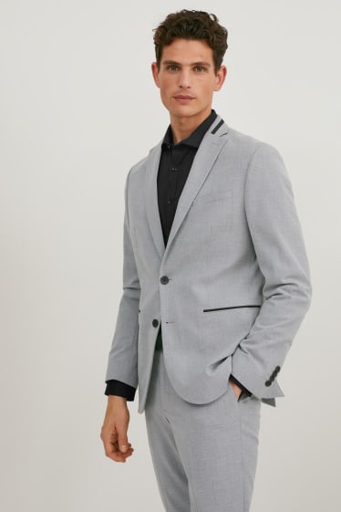 Hommes - Veste de costume - coupe slim - Flex - LYCRA® - gris clair chiné