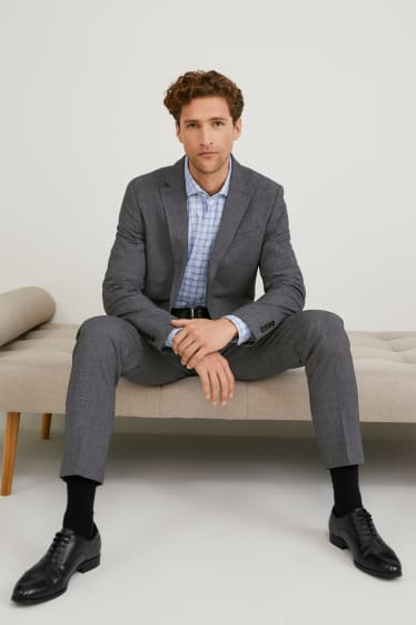 Hommes - Veste de costume - coupe slim - Flex - LYCRA® - gris foncé