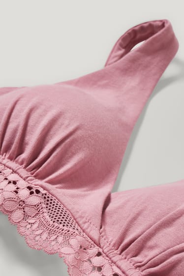 Mujer - Pack de 2 - sujetadores para amamantar - con relleno - algodón orgánico - rosa oscuro