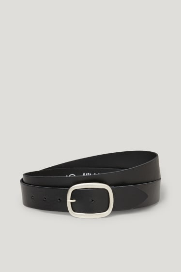 Femmes - Ceinture en cuir - noir