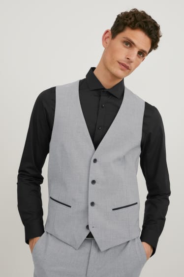 Hombre - Chaleco combinable - slim fit - Flex - LYCRA® - gris claro jaspeado