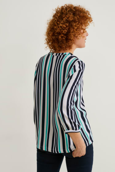 Damen - Bluse - gestreift - grün