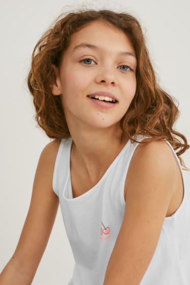 Kids Girls - Wielopak, 2 szt. - top z supełkiem - czarny